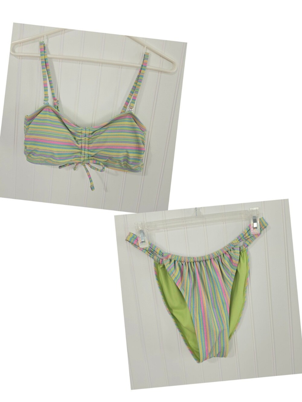 Wild Fable | NWOT Striped Shimmer Bikini Multicolor Size L/XL